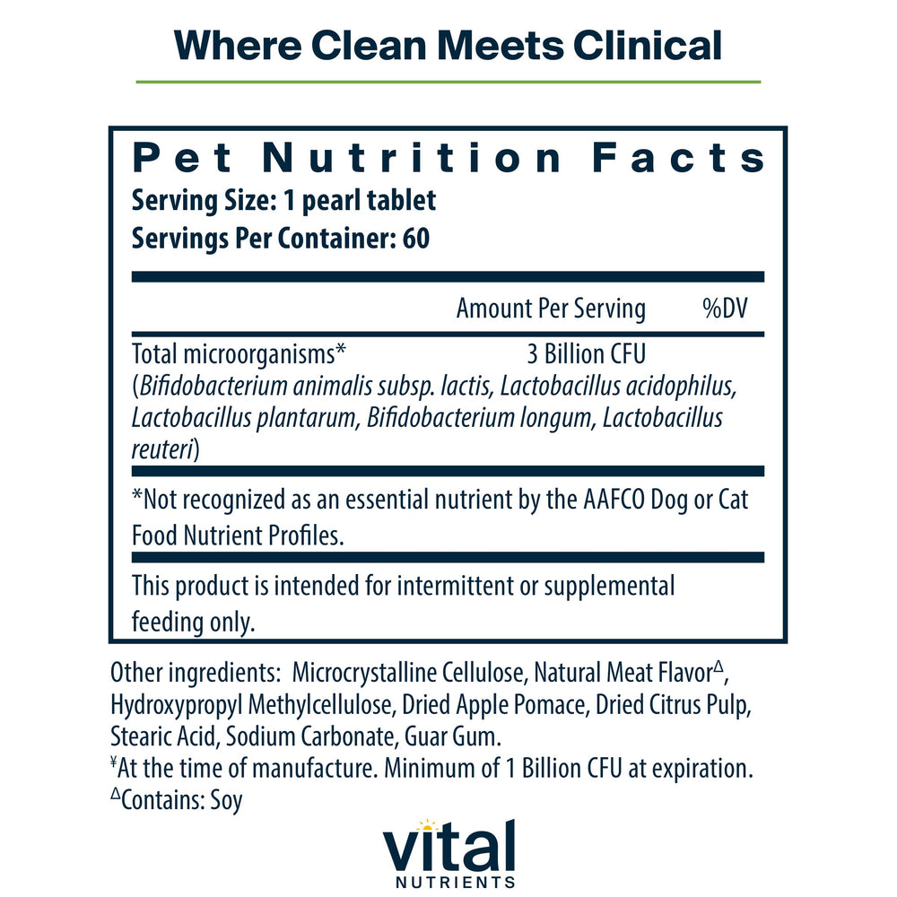 Hyperbiotics Vital Nutrients Pro Pets tiny chewable pearl shown for daily use.