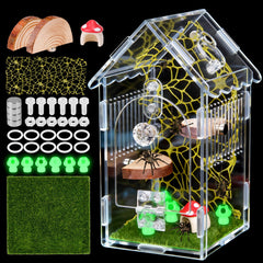 Hysagtek Jumping Spider Enclosure front view shows crystal-clear acrylic for unobstructed observation