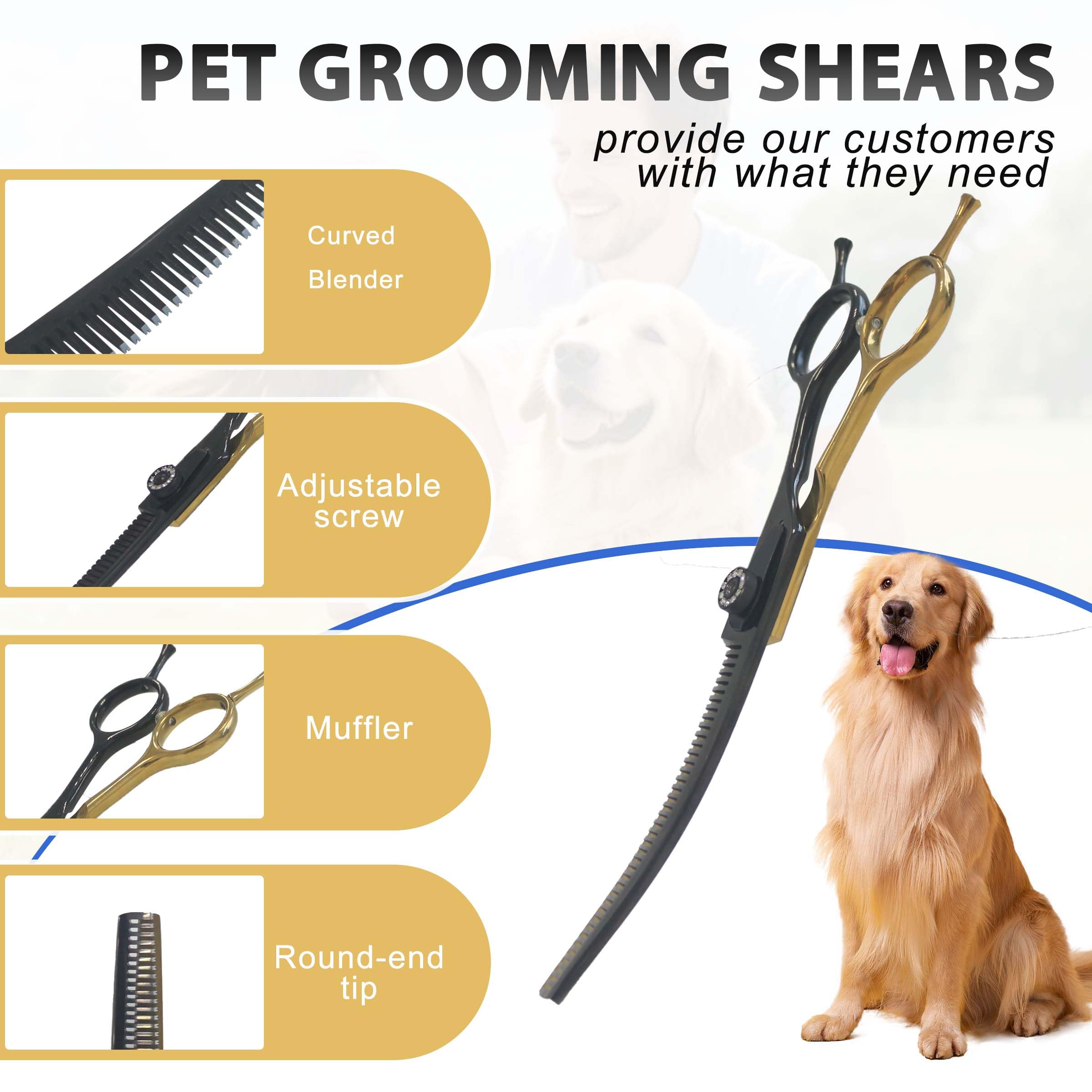 Hyzrqwyw 40-teeth curved dog scissor provides even thinning and softer finish