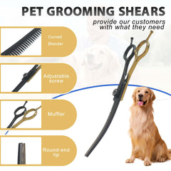 Hyzrqwyw 40-teeth curved dog scissor provides even thinning and softer finish