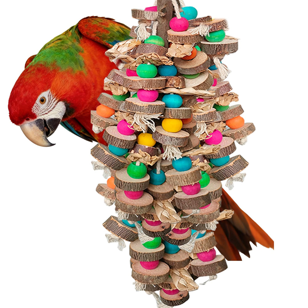 HZDZ LCPAW large parrot toy wooden chew stimulates healthy beak exercise safely.