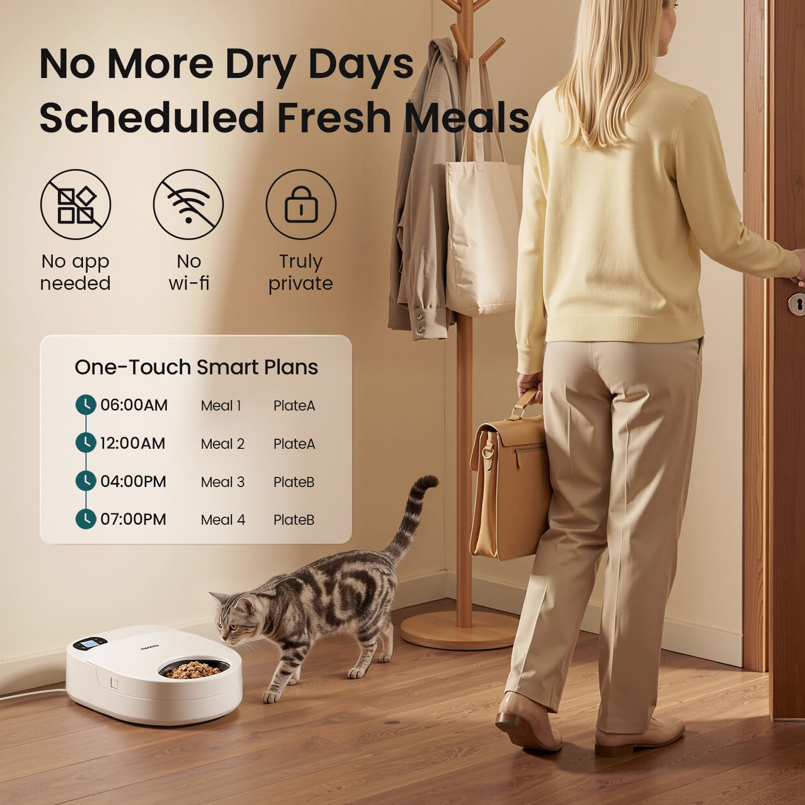 Hziotta secure lid and anti-pinch sensor protect curious pets.