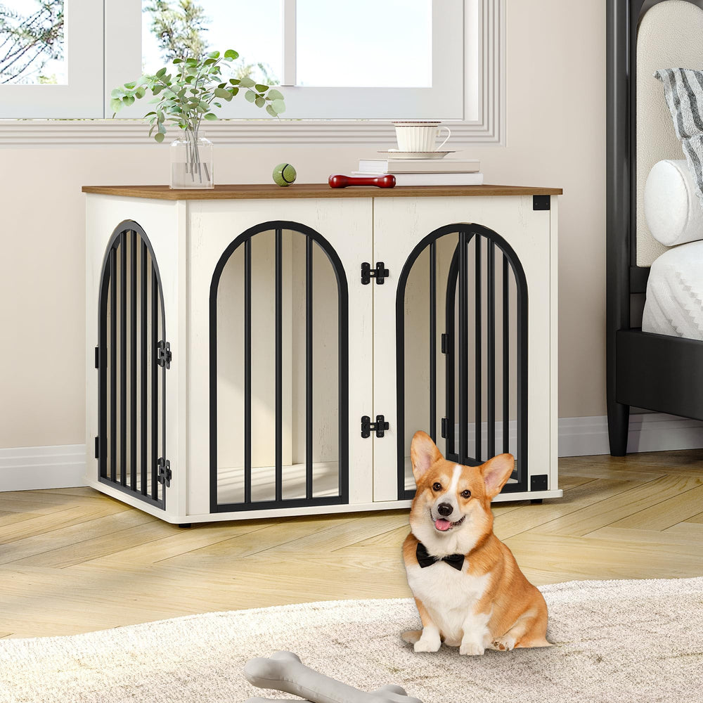 Hzuaneri 3-door crate with arch door for easy pet access.