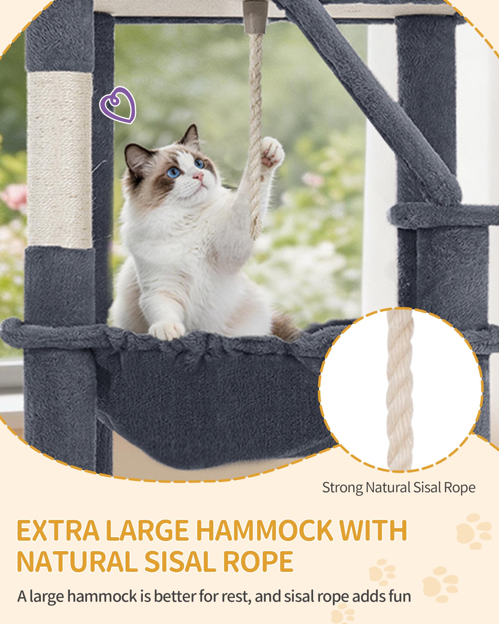 Hzuaneri oversized square hammock for lounging comfort.