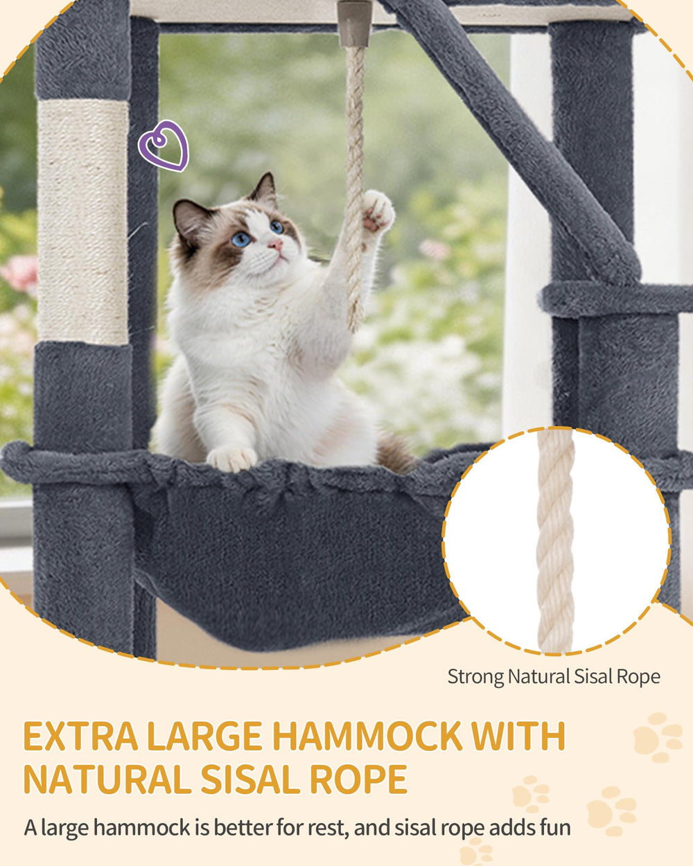 Hzuaneri oversized square hammock for lounging comfort.