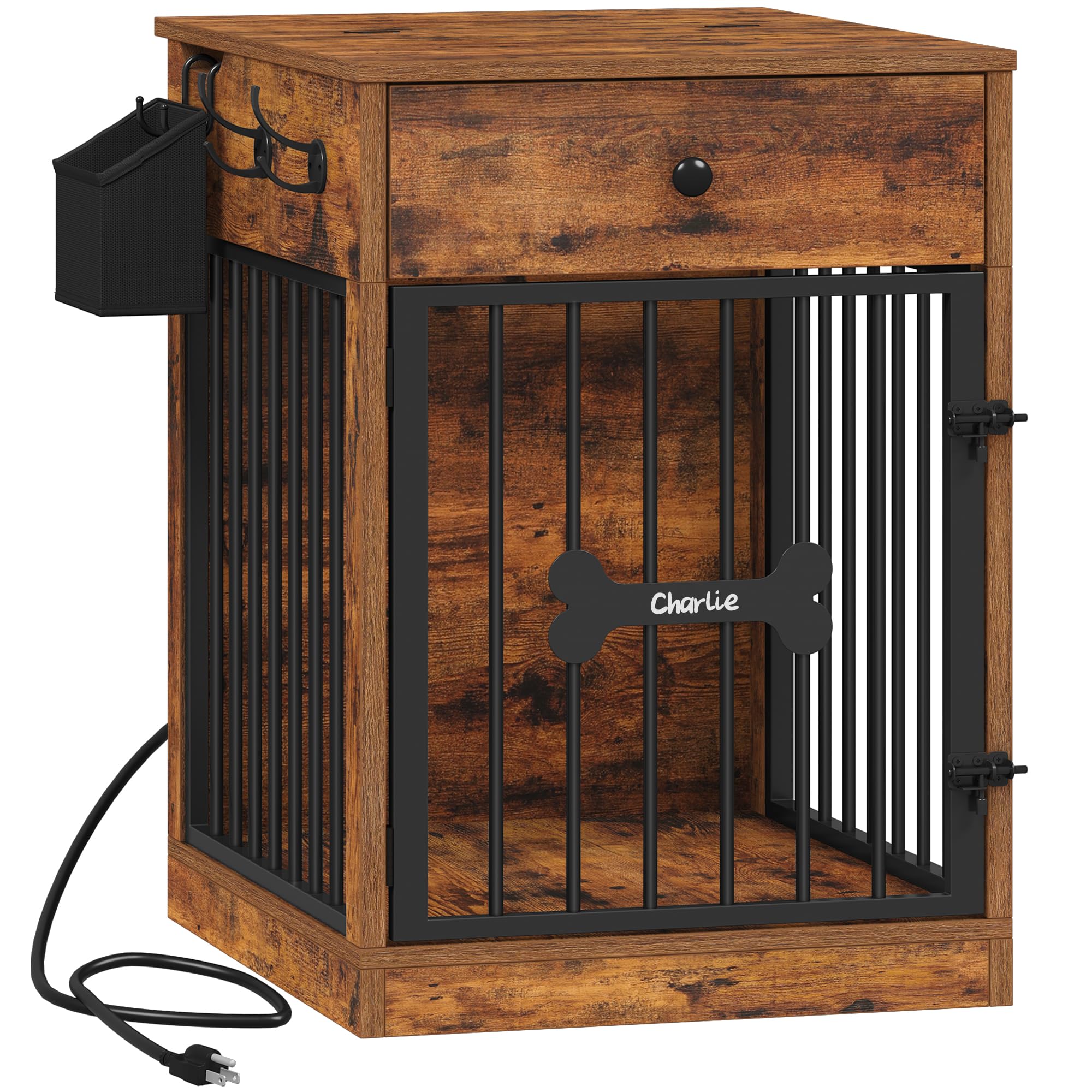 Hzuaneri easy-to-assemble dog crate with labeled parts