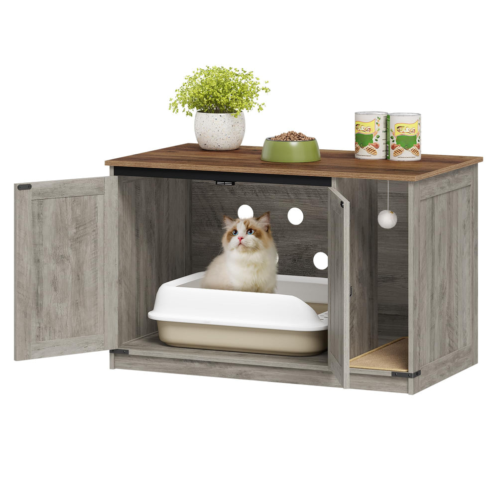 Hzuaneri assembly-friendly cabinet for quiet cat moments.