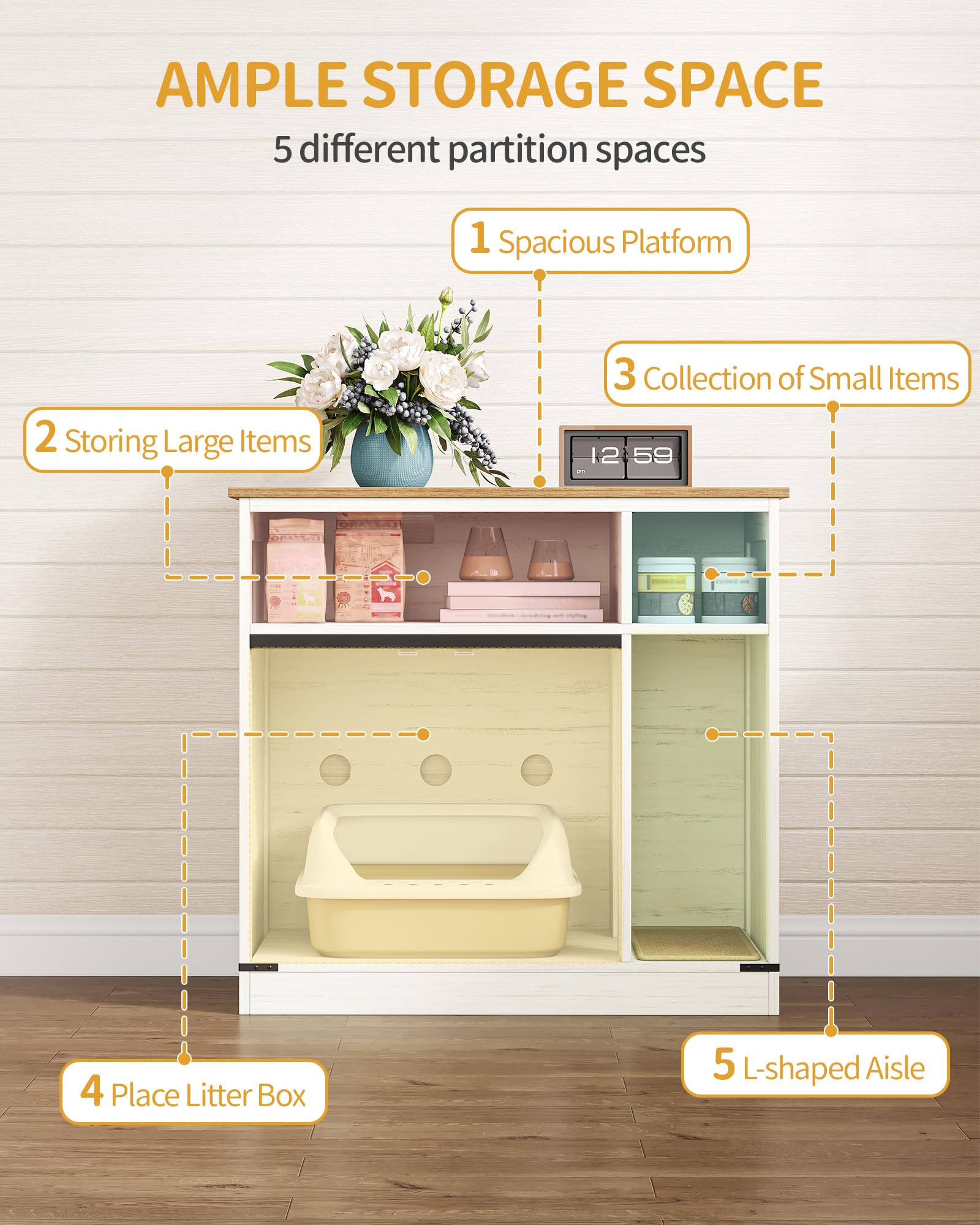 Hzuaneri back panel ventilation helps minimize odors behind the furniture
