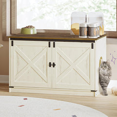 Hzuaneri cat litter box enclosure with cushion provides a cozy hiding space for cats