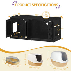 Hzuaneri cat litter box enclosure double-room interior layout