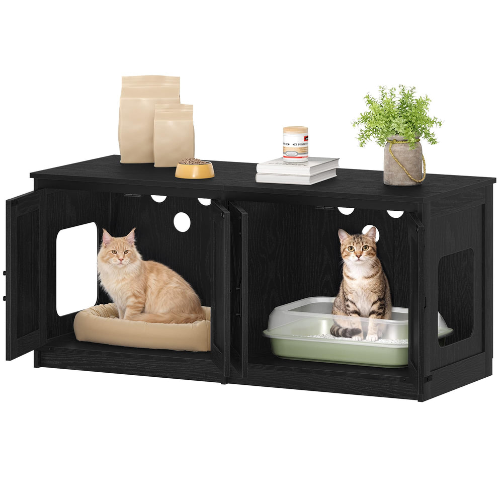 Hzuaneri cat litter box enclosure easy-assembly instruction visual