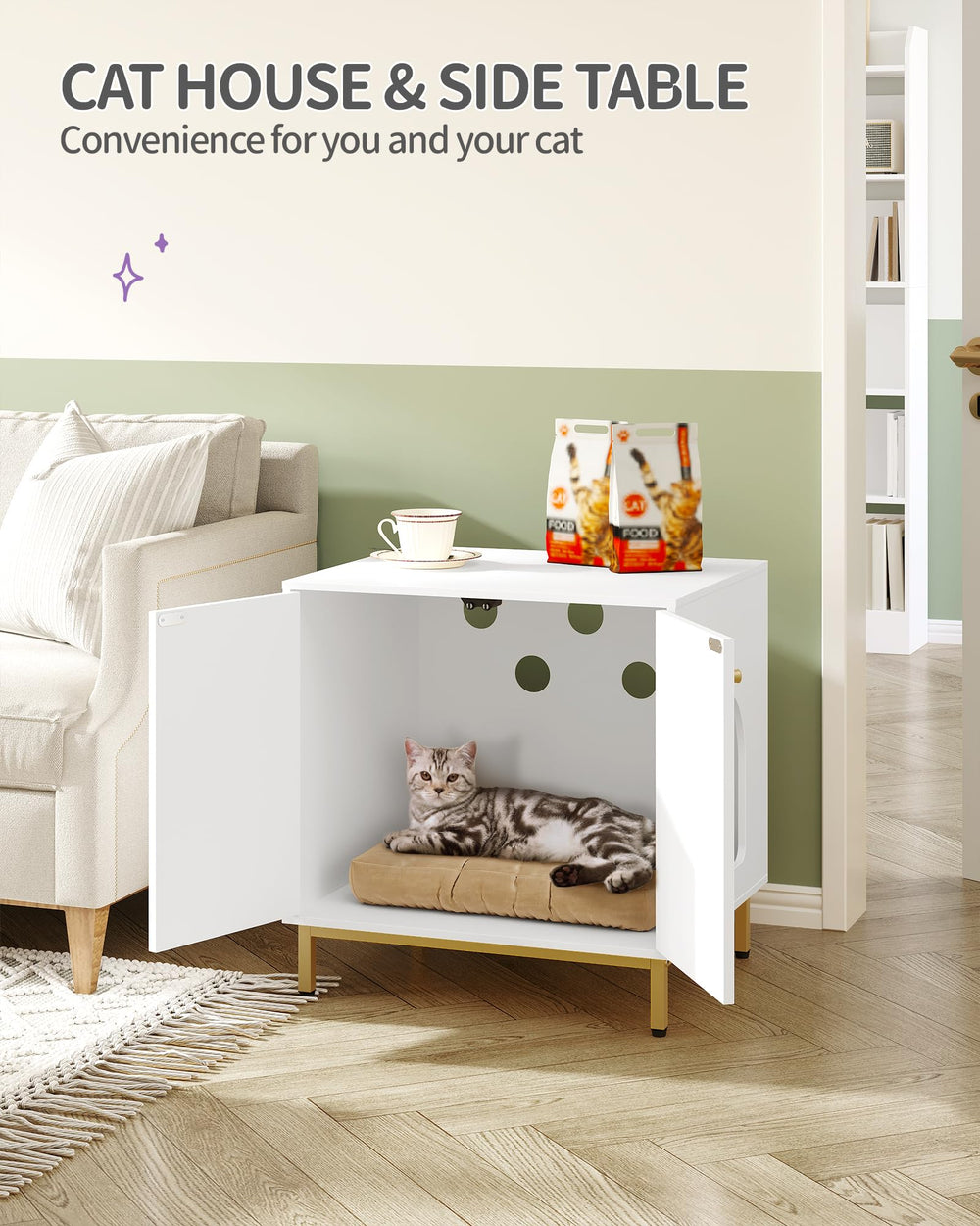 Hzuaneri CB81203G exchangeable entrance offers flexible cat access.