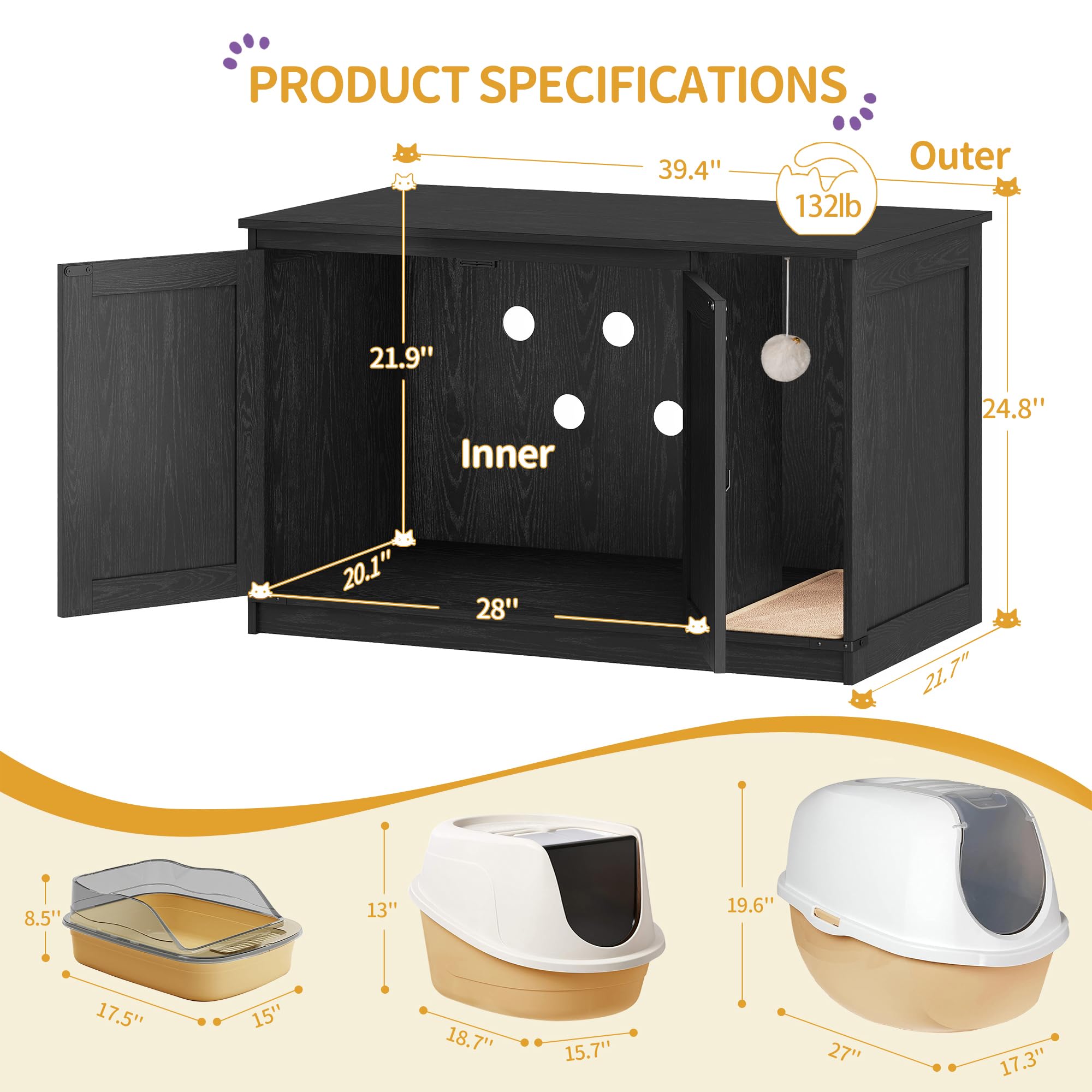 Hzuaneri interior carpet helps trap litter and simplifies cleaning.