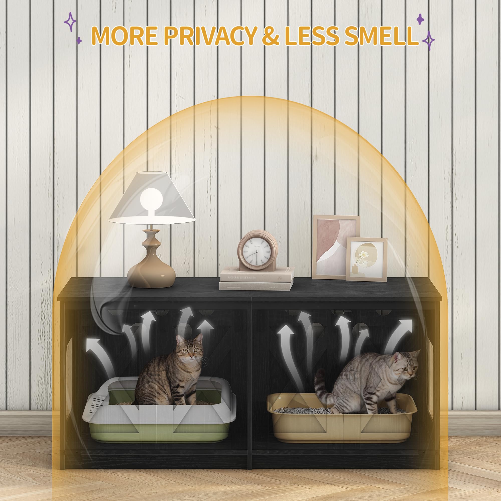 Hzuaneri cat litter box enclosure rustic farmhouse door detail