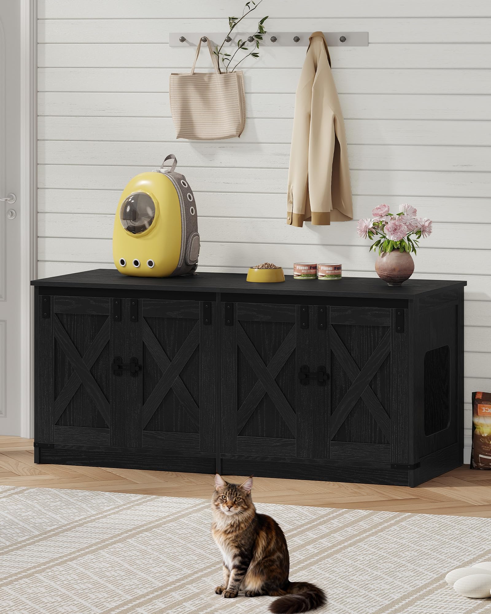 Hzuaneri cat litter box enclosure ventilation holes for air and light