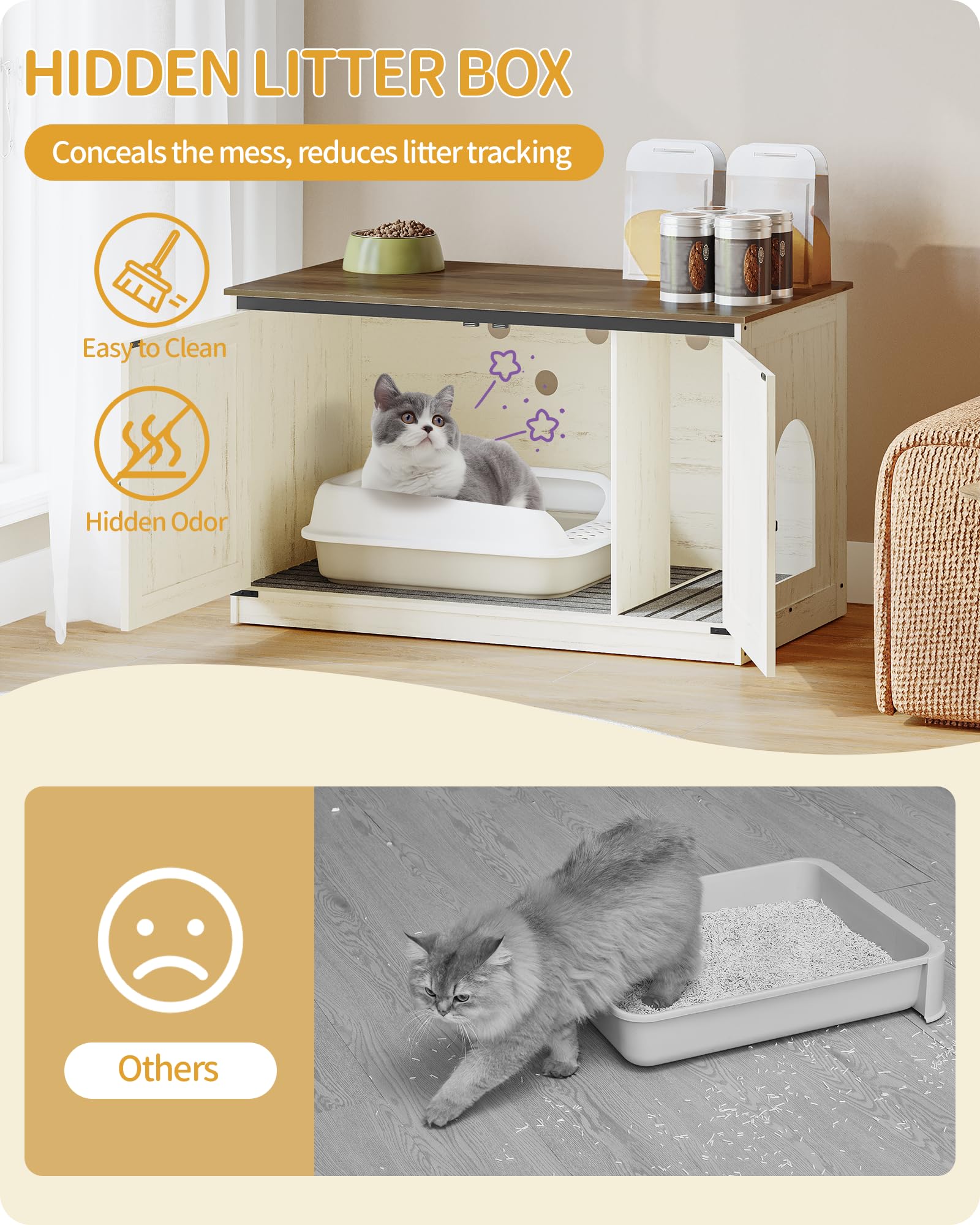 Cat private space design offering privacy and reduced litter splash