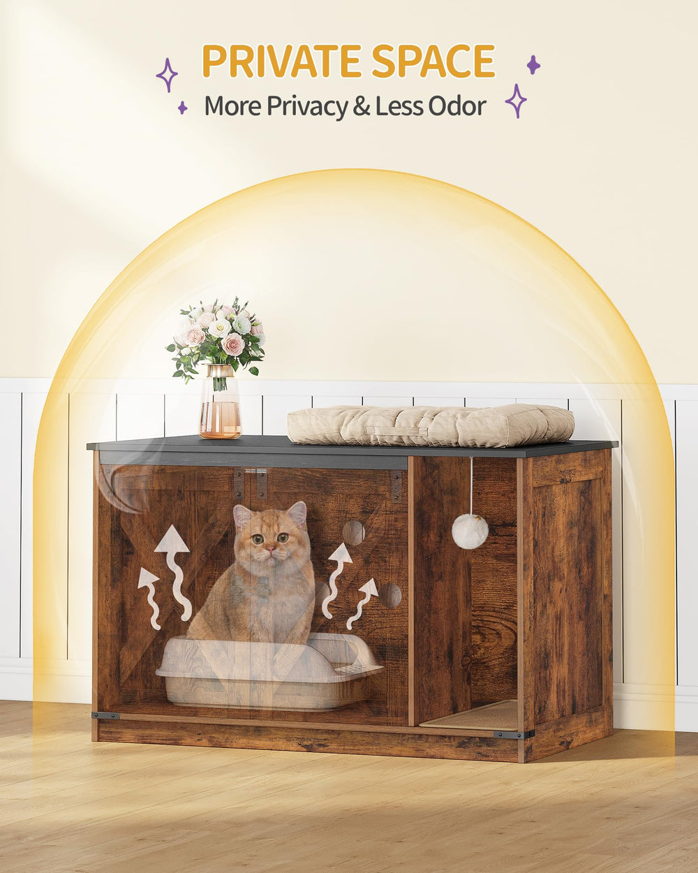 Hzuaneri cat scratching ball with bell provides play while indoors.