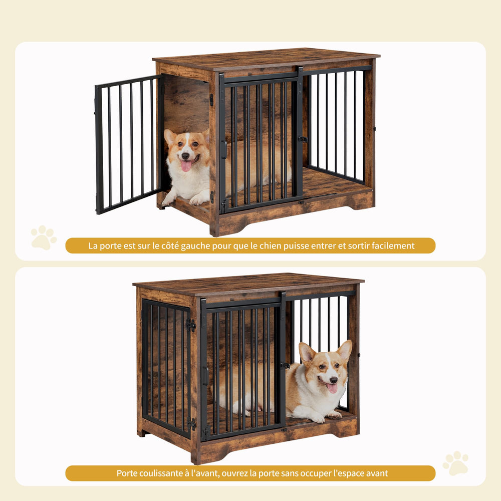 Hzuaneri dog crate interior dimensions view showing usable space for small to medium dogs