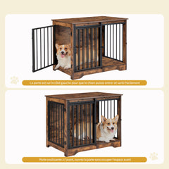 Hzuaneri dog crate interior dimensions view showing usable space for small to medium dogs