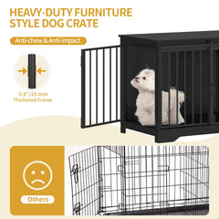 Hzuaneri dog crate furniture doubles as a coffee table in living rooms.