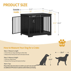 Hzuaneri dog crate furniture side door with multi lock for secure access.