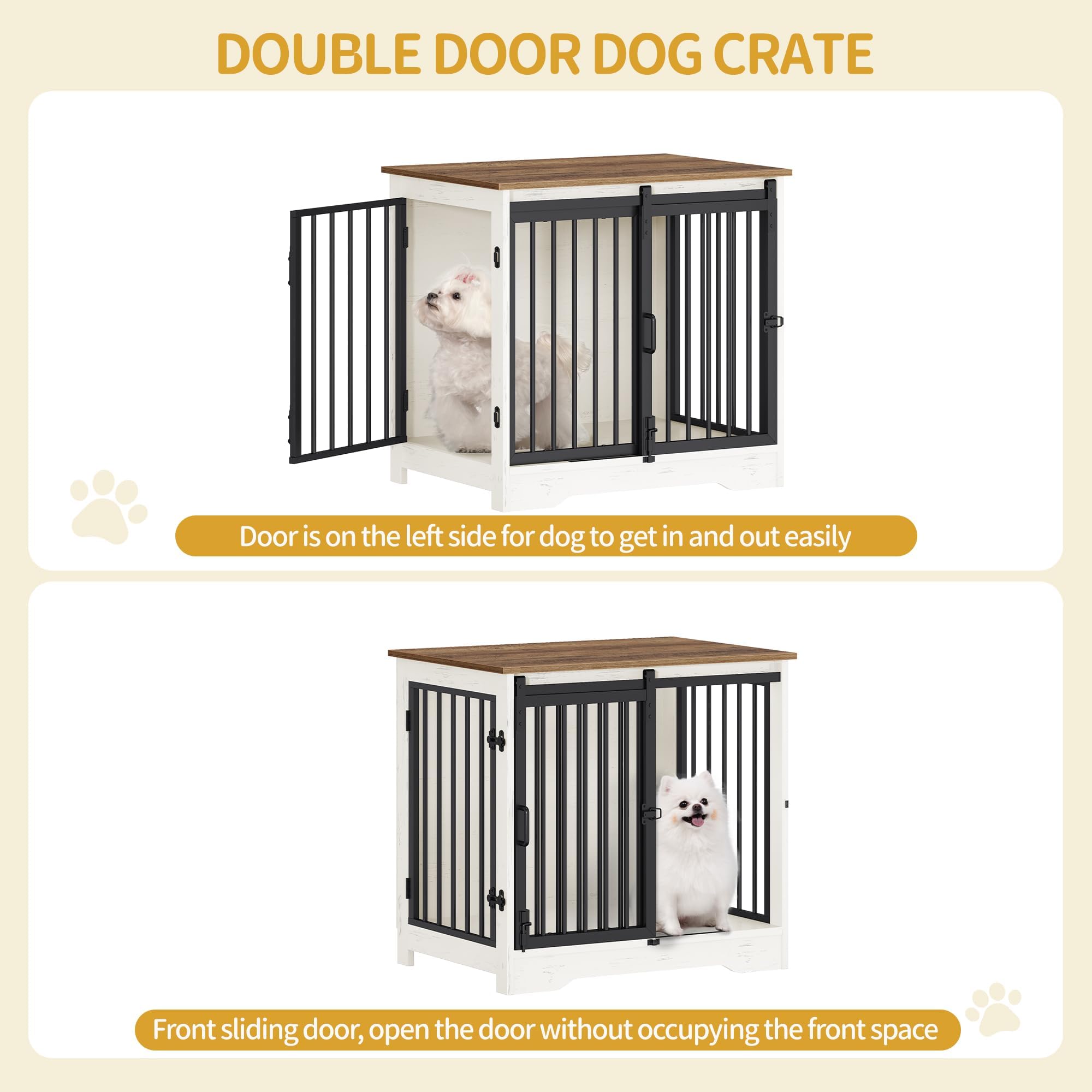 Hzuaneri two-door crate provides convenient access and security.