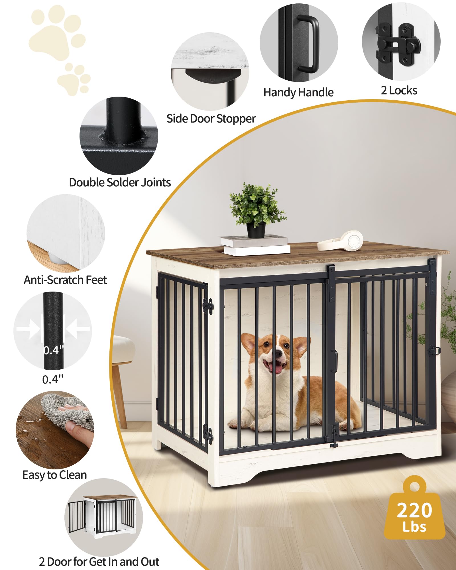Hzuaneri crate with two doors allows easy access from both sides.