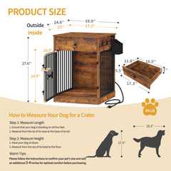 Hzuaneri end table dog kennel with flip-top storage, stylish and functional