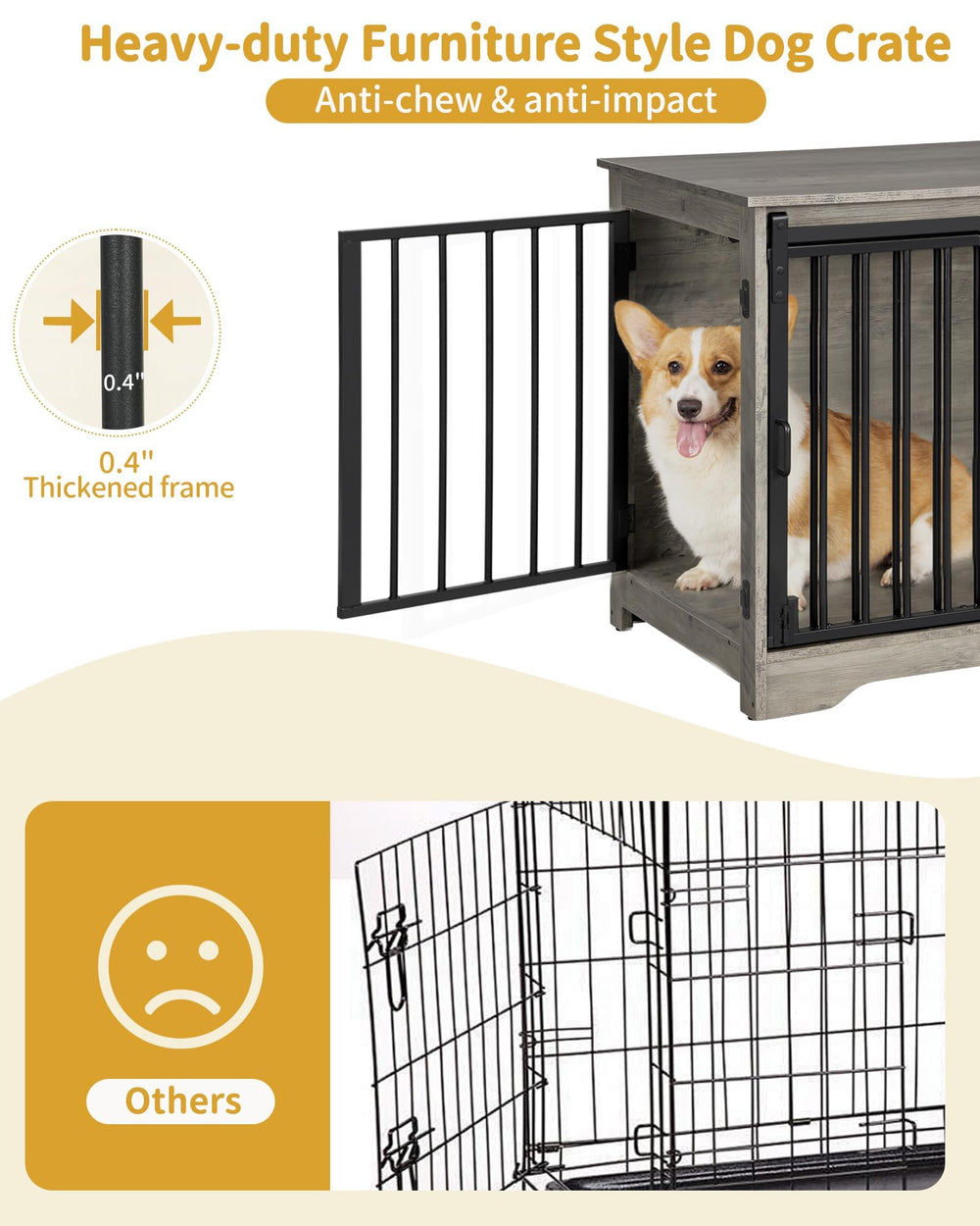 Hzuaneri greige finish crate complements living room furniture with chic style