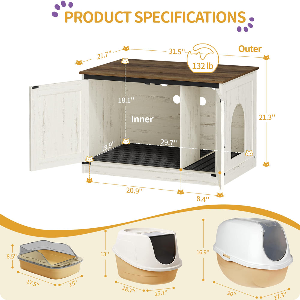 Hzuaneri hidden litter box with removable divider adapts to large boxes