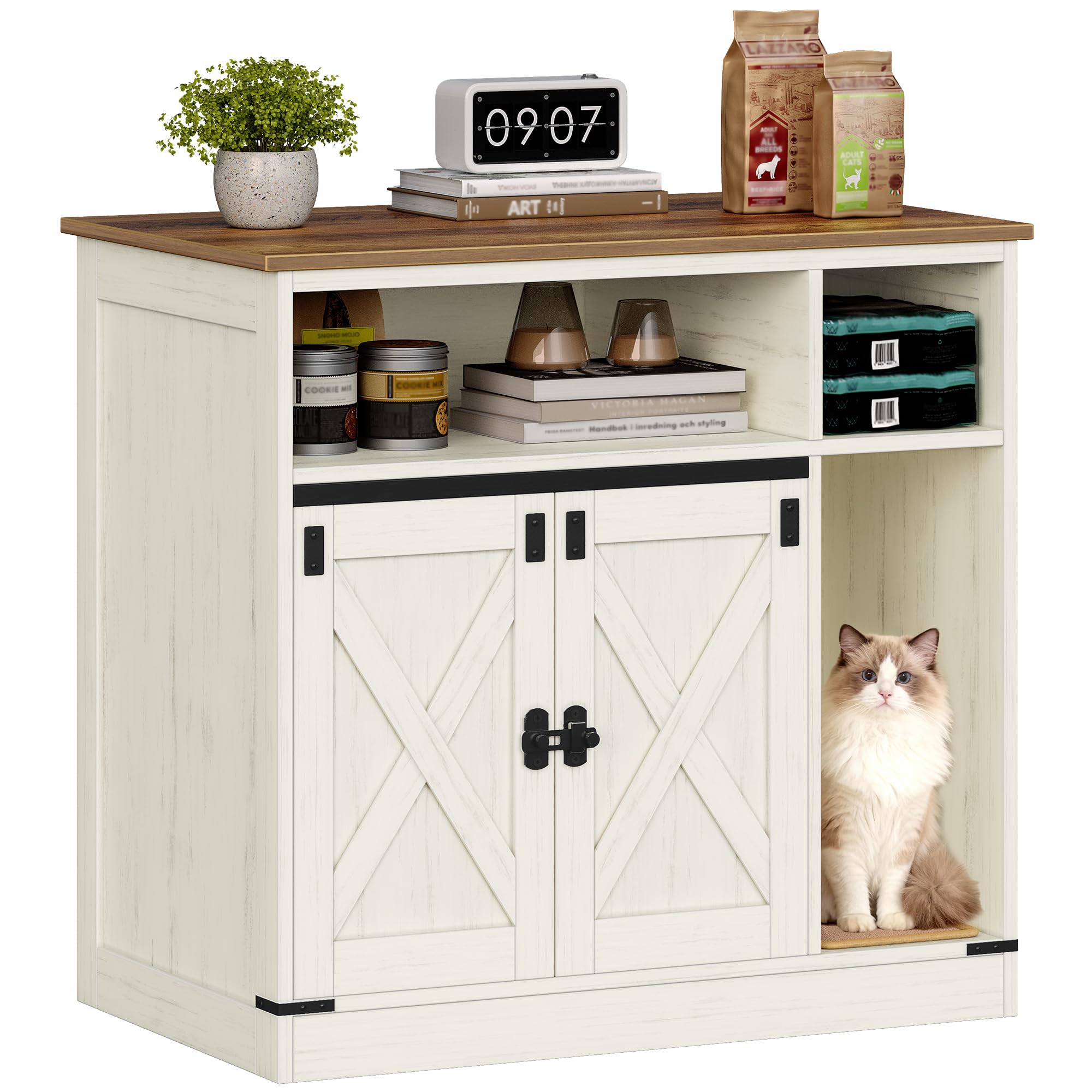 Hzuaneri hidden litter box enclosure demonstrates discreet design and odor control