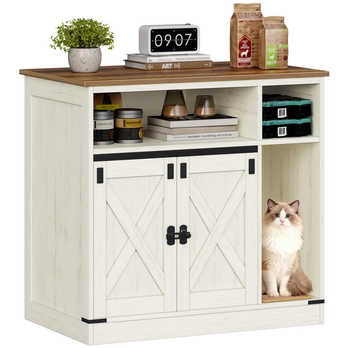 Hzuaneri hidden litter box enclosure demonstrates discreet design and odor control