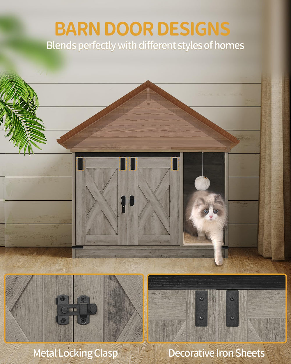 Hzuaneri built-in carpet helps contain litter and keep floors cleaner.
