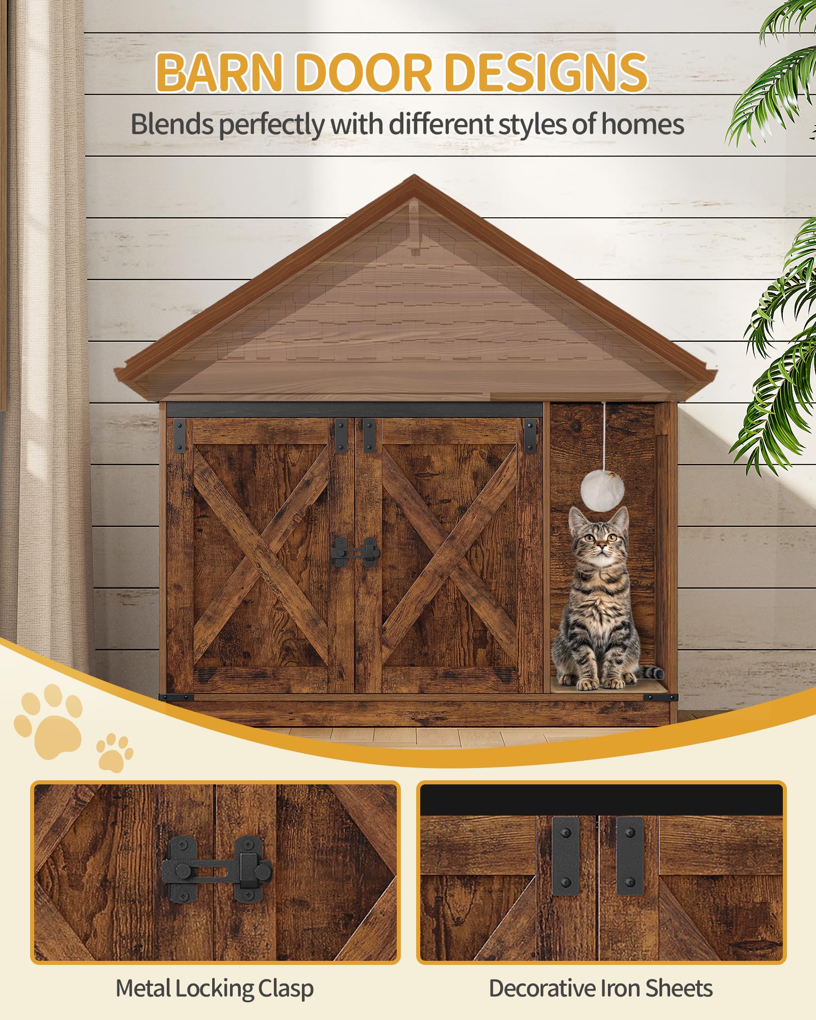 Hzuaneri sturdy latch ensures secure closing without accidental openings.