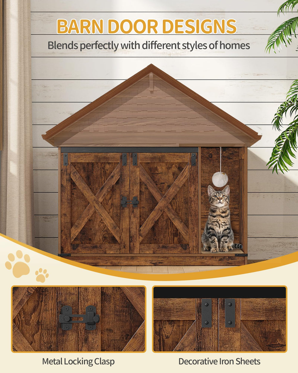 Hzuaneri sturdy latch ensures secure closing without accidental openings.