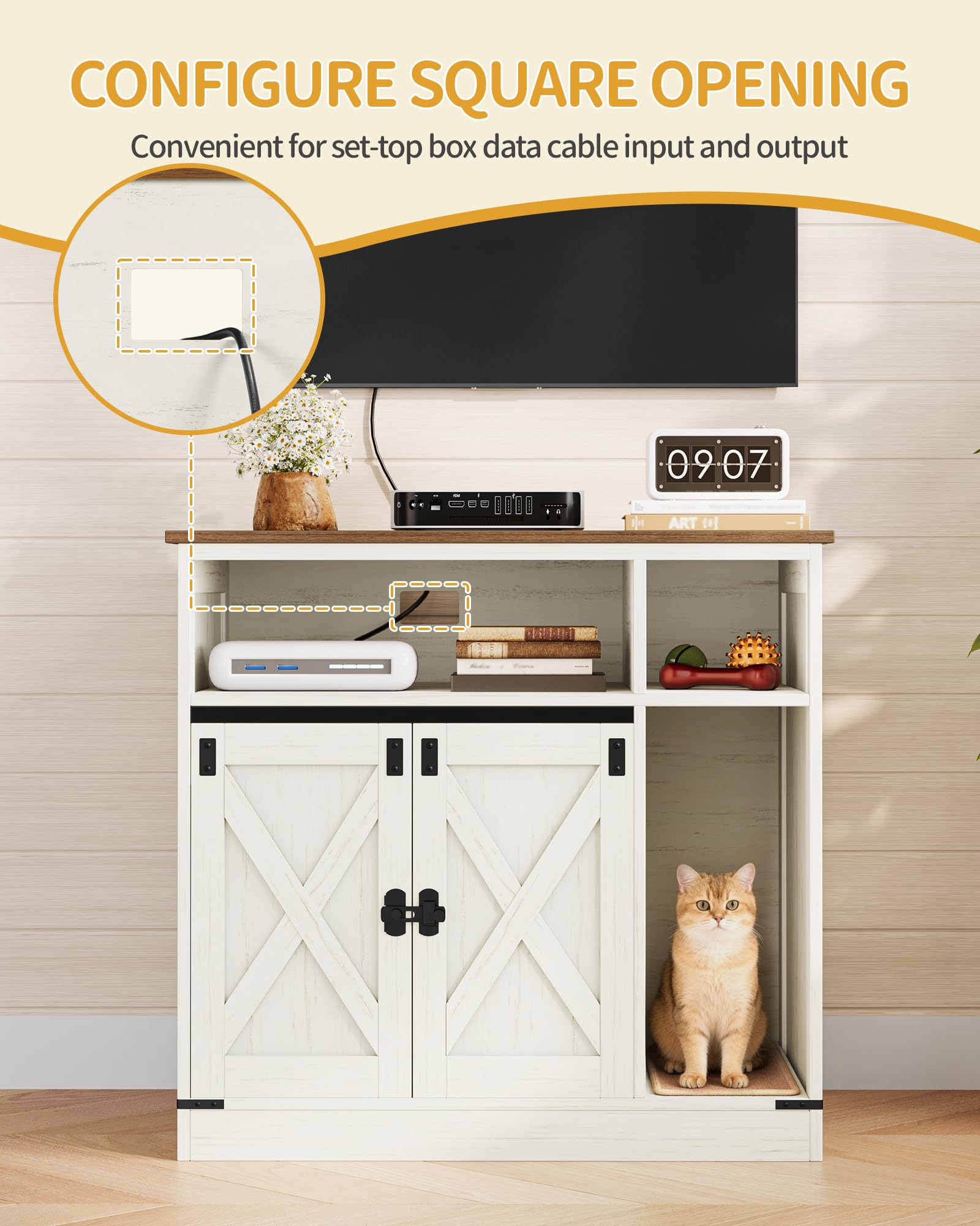 Hzuaneri sturdy wooden cabinet provides stable support for daily use