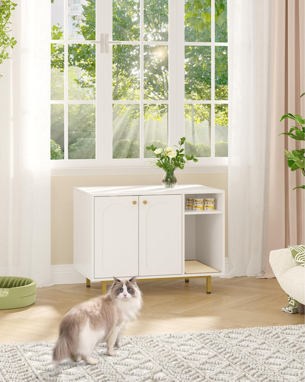 Hzuaneri versatile furniture doubles as an end table or media console.
