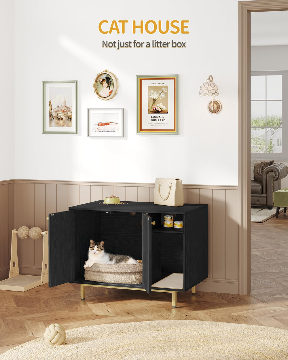 Hzuaneri wide entry allows easier access for larger cats.