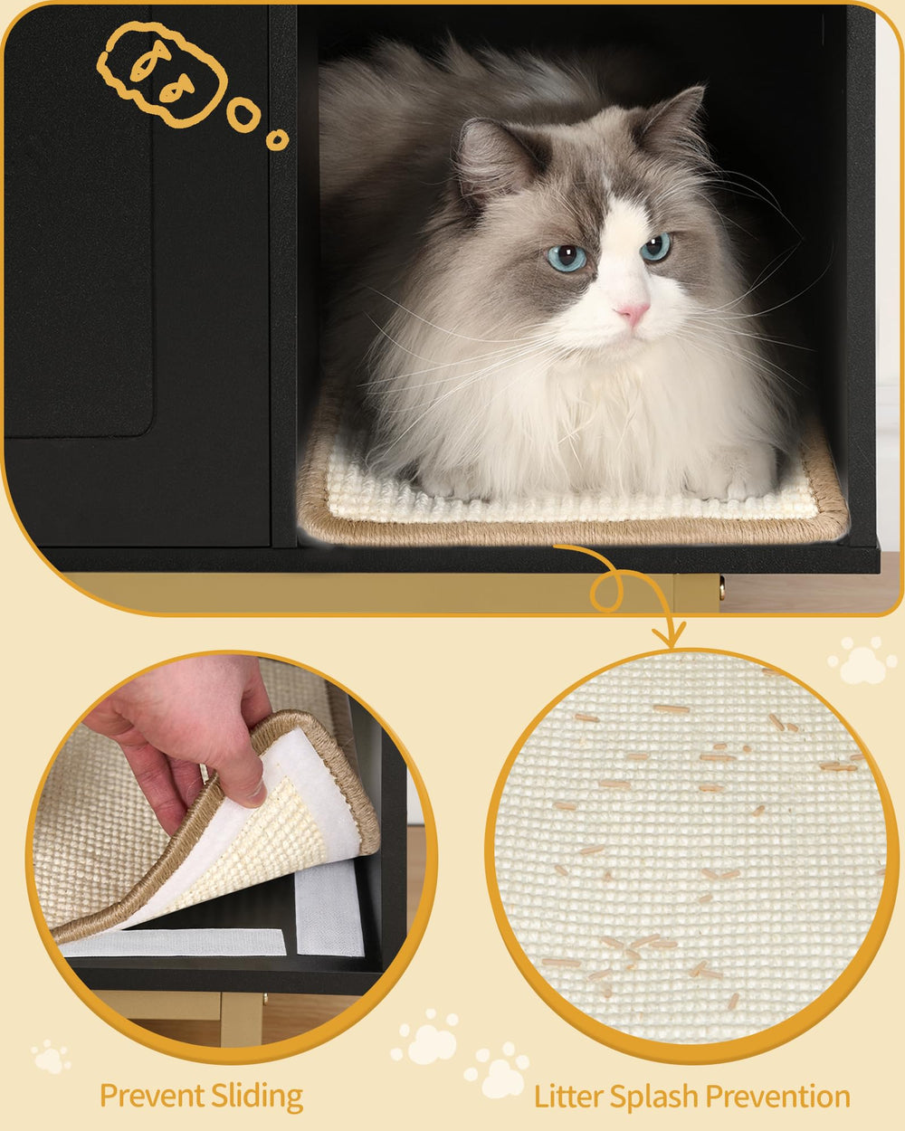 Hzuaneri wooden cabinet with scratch pad offers a dedicated scratching spot.