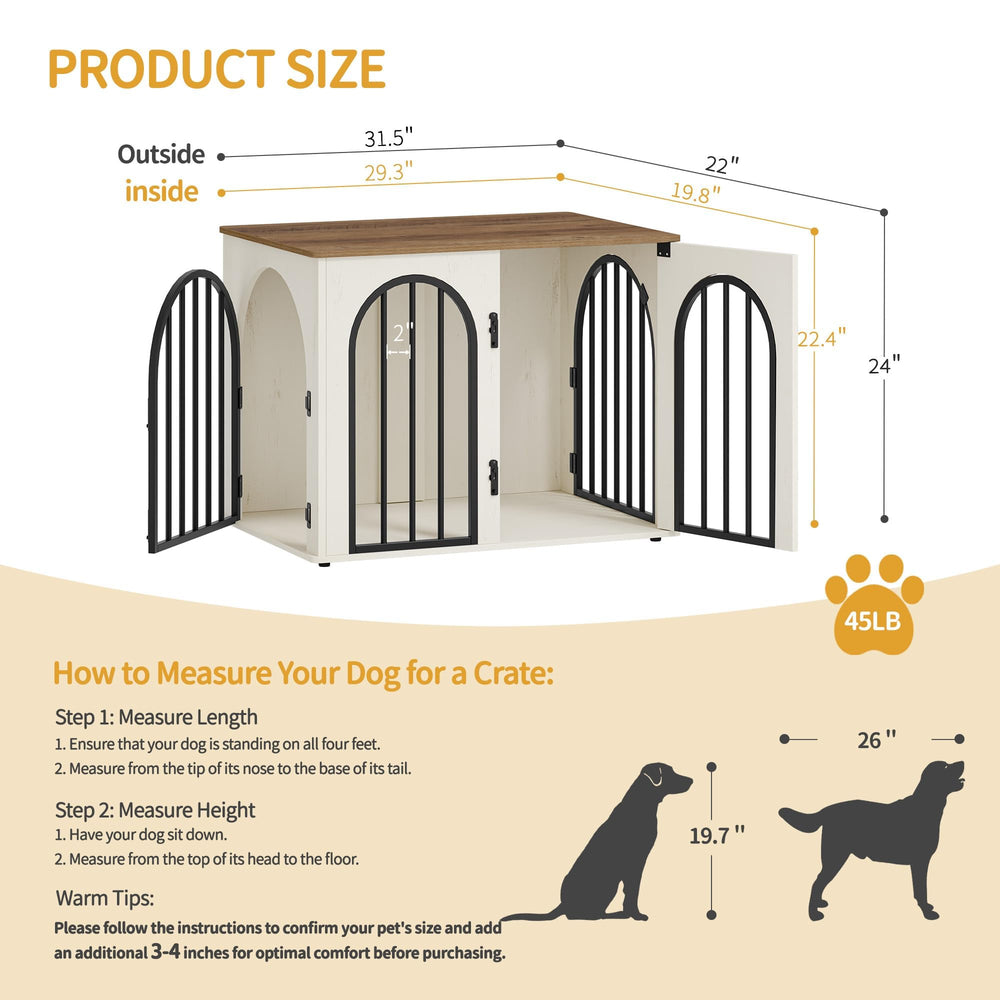 Hzuaneri indoor dog crate as a side table blends with living room decor.
