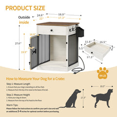 Hzuaneri wooden kennel with drawers stores remotes and keys neatly.
