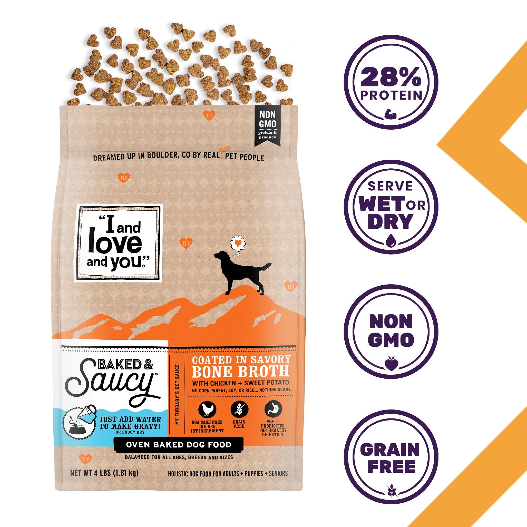 I and Love and You 28-protein-kibble for lean muscle and daily activity.