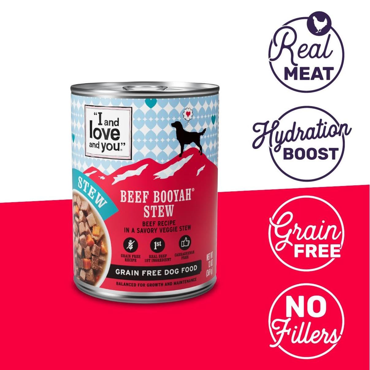 Chunky beef pieces in I and Love and You Booyah Stew