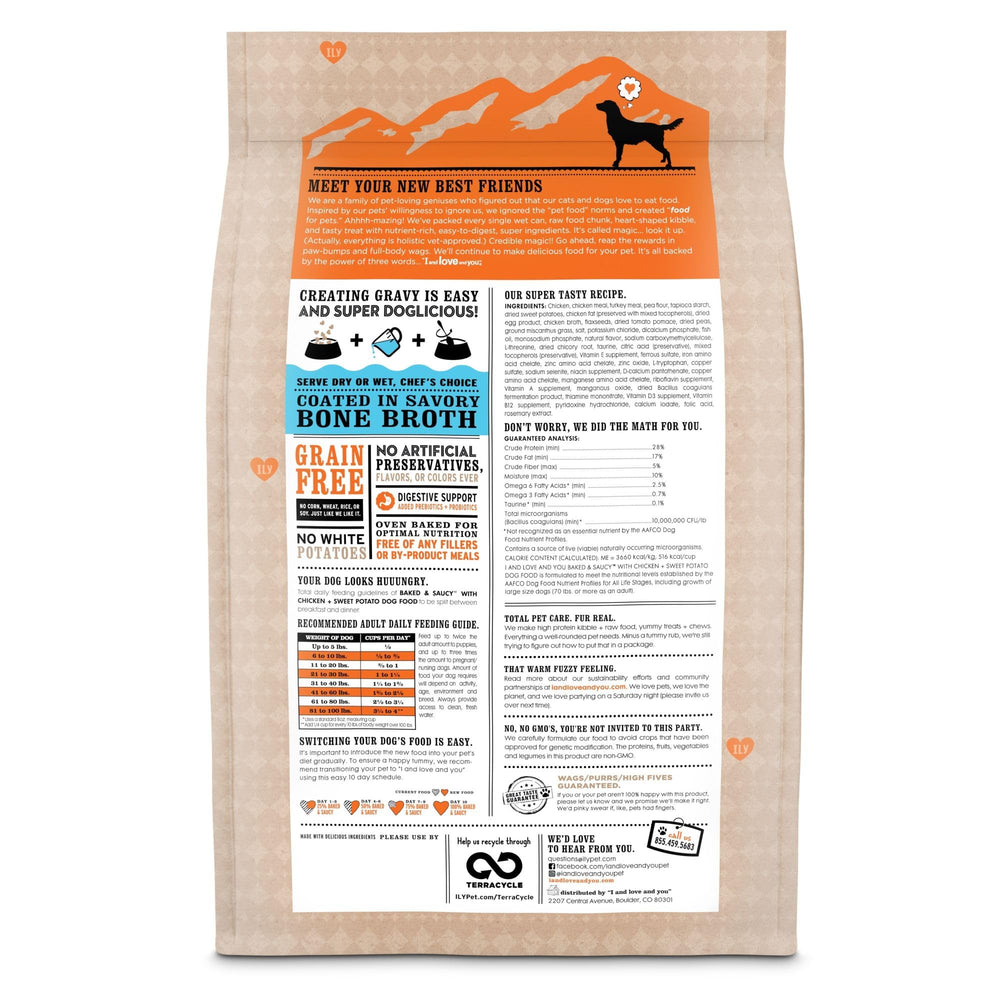 I AND LOVE AND YOU bone-broth-coated kibble designed for a savory wet-or-dry experience.