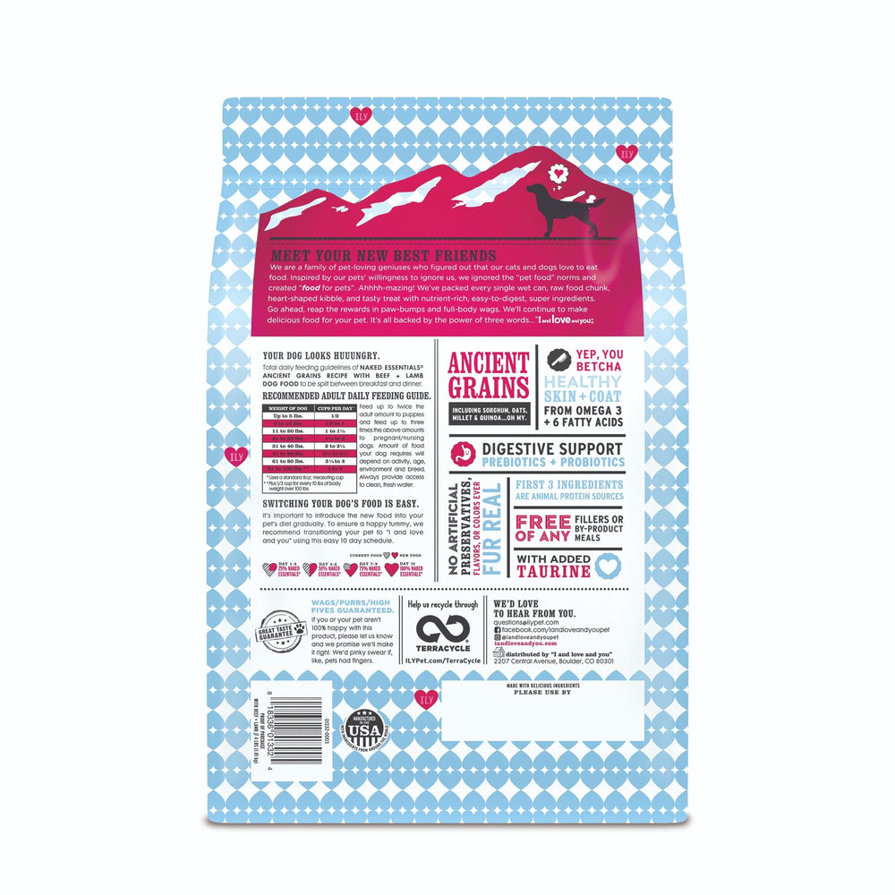 I and Love and You Naked Essentials Ancient Grains kibble with quinoa and millet for steady energy