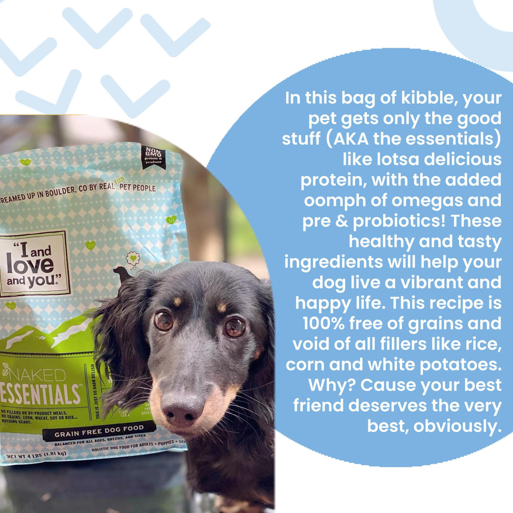 I and love and you Naked Essentials grain-free recipe emphasizes high protein and digestible ingredients