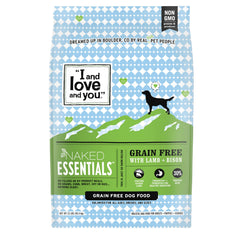 I and Love and You Naked Essentials lamb-bison pieces in a bowl: high-protein texture for dogs