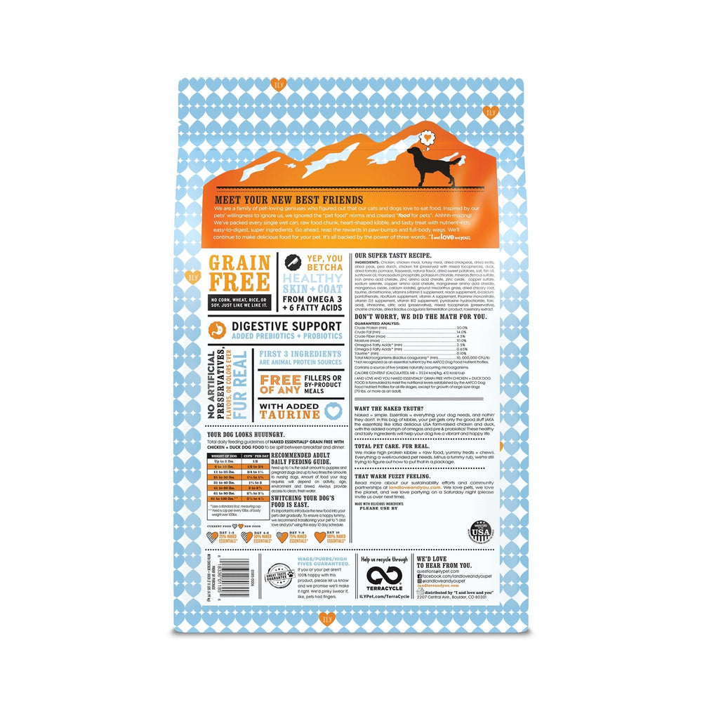 I and Love and You Naked Essentials protein-boost kibble supports lean muscle and energy.