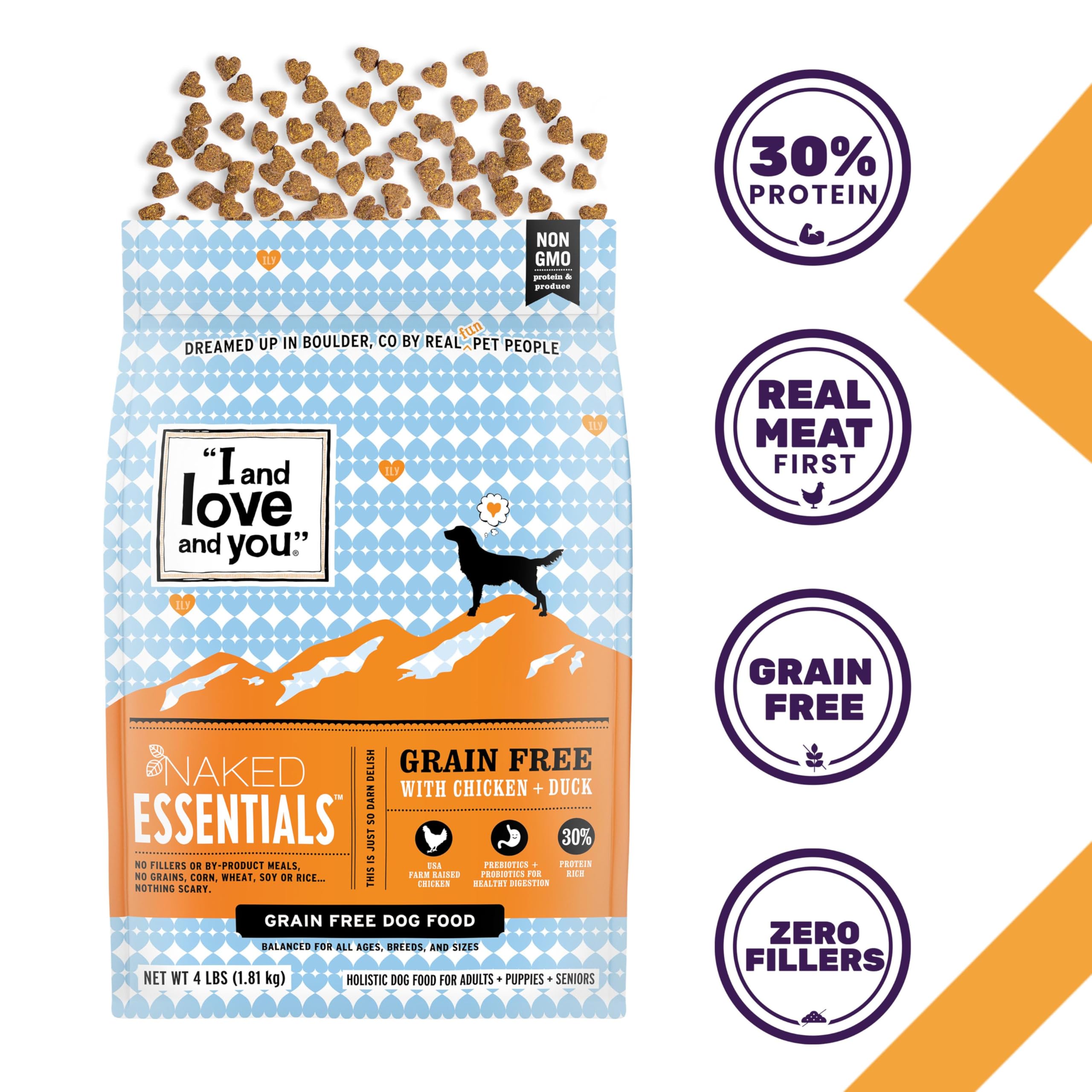 Image showing USA farm-raised chicken and duck as primary protein in Naked Essentials