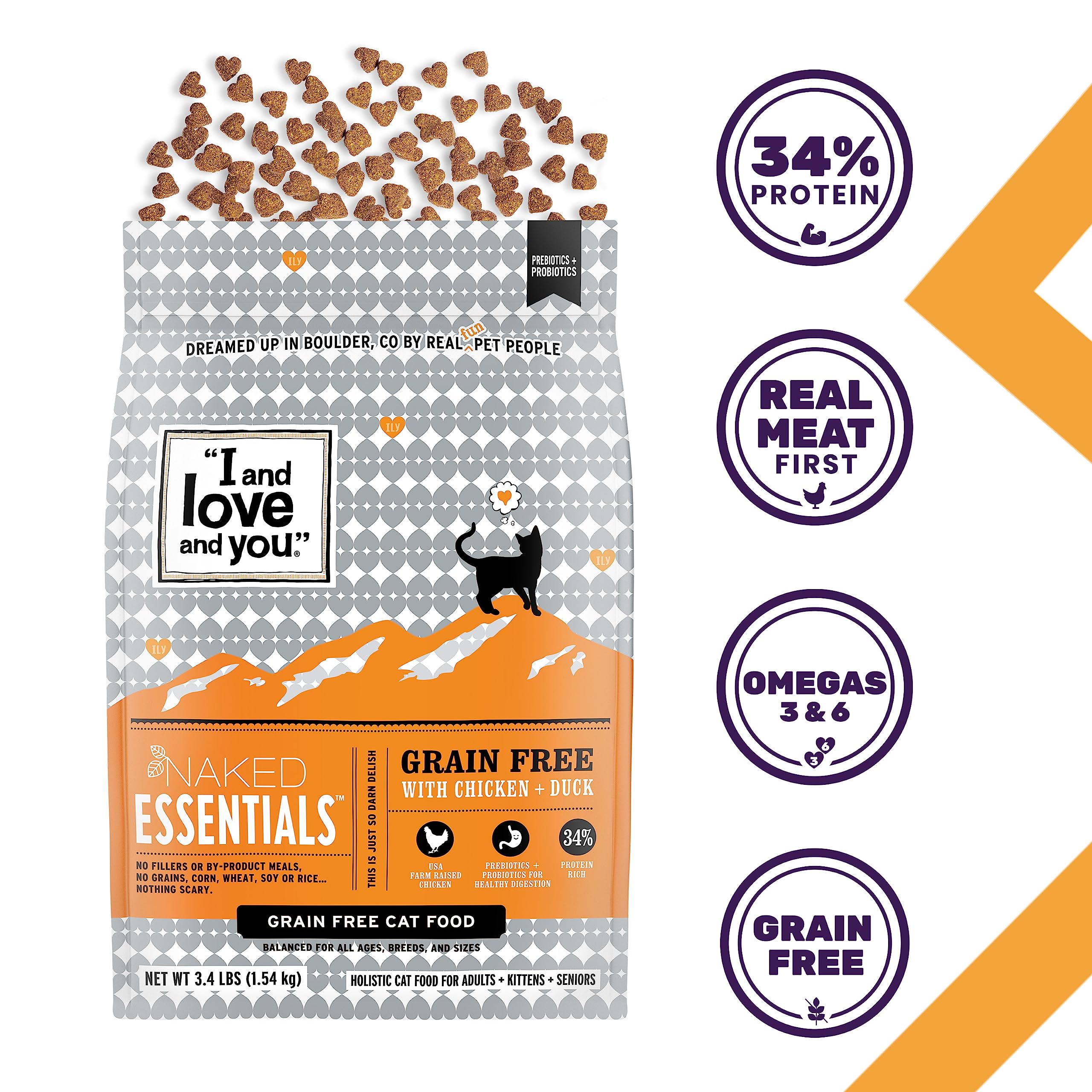 Closeup of Naked Essentials kibble showing grain-free formula and crunchy texture.